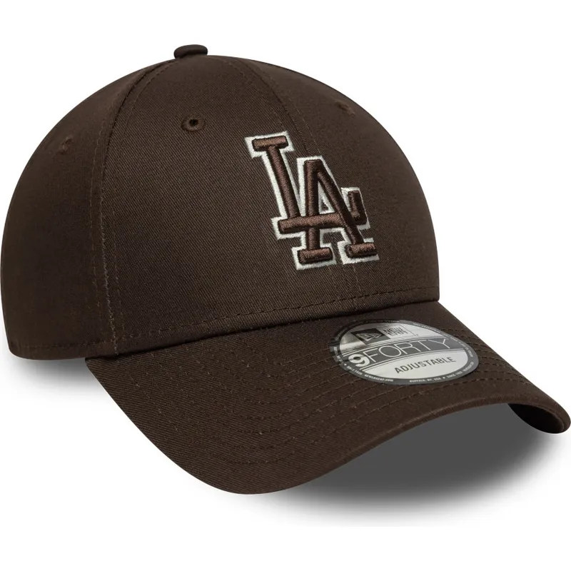 kapa-zaobljena-smeda-podesiv-9forty-outline-los-angeles-dodgers-mlb-new-era
