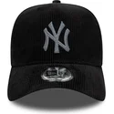new-era-curved-brim-9forty-e-frame-cord-new-york-yankees-mlb-black-adjustable-cap