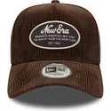 new-era-curved-brim-9forty-e-frame-patch-cord-brown-snapback-cap