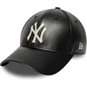 new-era-curved-brim-9forty-m-crown-img-leather-new-york-yankees-mlb-black-adjustable-cap