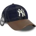 cap-zaobljena-multicolor-adjustable-strap-9twenty-img-loden-leather-new-york-yankees-mlb-new-era