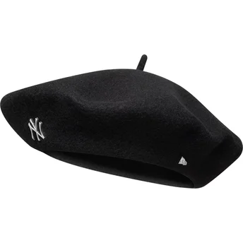 New Era Women Pin Wool Beret New York Yankees MLB Black Flat Cap