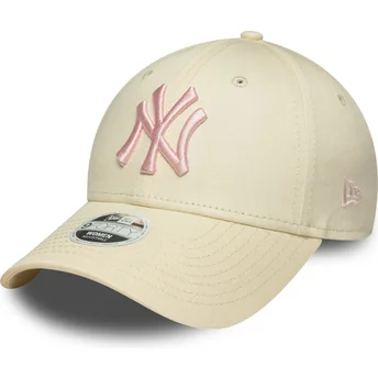 Kapa zaobljena bež podesiv rosa 9FORTY League Essential New York Yankees MLB New Era