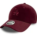 kapa-zaobljena-crvena-podesiv-9forty-velour-los-angeles-dodgers-mlb-new-era