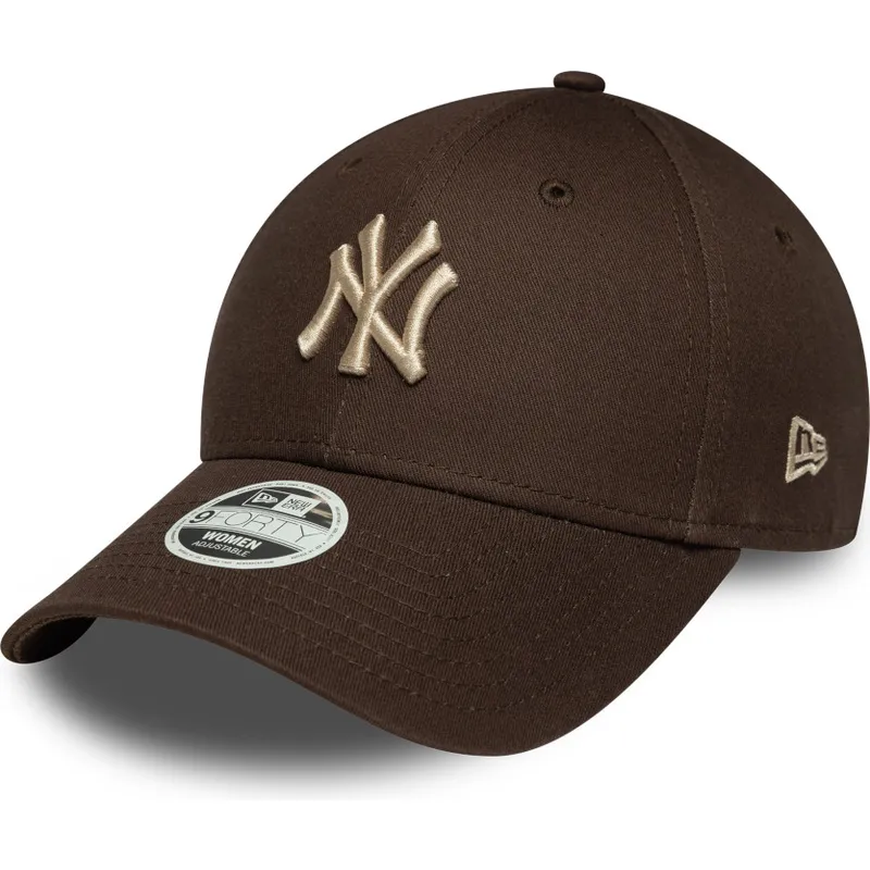 kape-zaobljena-smeda-podesiva-traka-9forty-league-essential-new-york-yankees-mlb-new-era