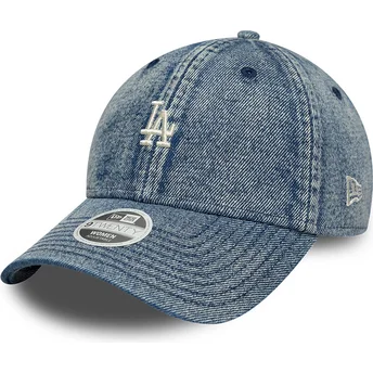 Kapa zaobljena plava podesiv 9TWENTY Denim Los Angeles Dodgers MLB New Era