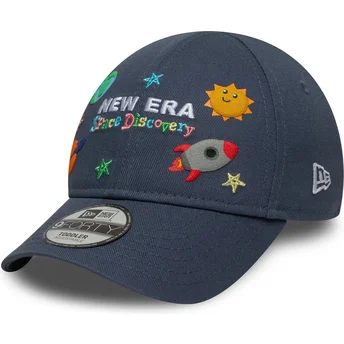 New Era Curved Brim Youth 9FORTY Space Icon Blue Adjustable Cap
