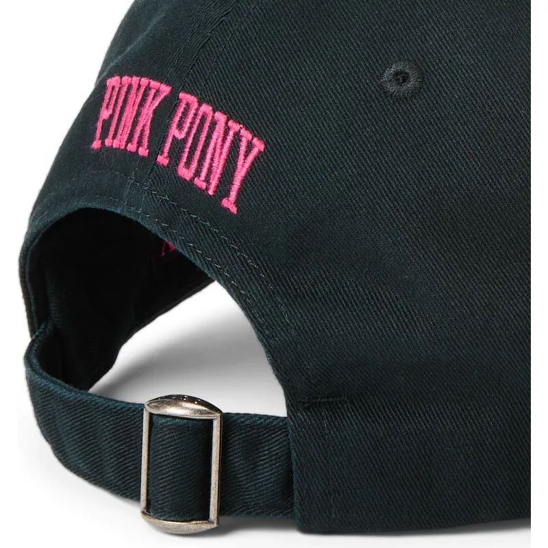 polo-ralph-lauren-curved-brim-pink-pony-twill-black-adjustable-cap