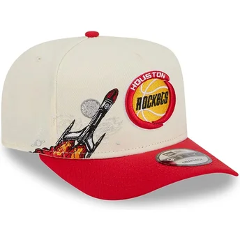 Cap zaobljena red snapback 9FIFTY A Frame Precurved Hardwood Classics Houston Rockets NBA New Era