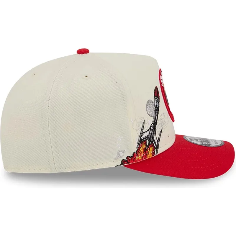 kapa-zaobljena-crvena-snapback-9fifty-a-frame-precurved-hardwood-classics-houston-rockets-nba-new-era