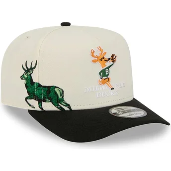 Kape zaobljena crna snapback 9FIFTY A Frame Precurved Hardwood Classics Milwaukee Bucks NBA New Era