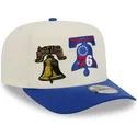 new-era-curved-brim-9fifty-a-frame-precurved-hardwood-classics-philadelphia-76ers-nba-beige-and-blue-snapback-cap