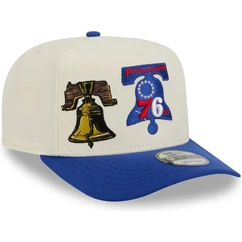 Kape zaobljena plava snapback 9FIFTY A Frame Precurved Hardwood Classics Philadelphia 76ers NBA New Era