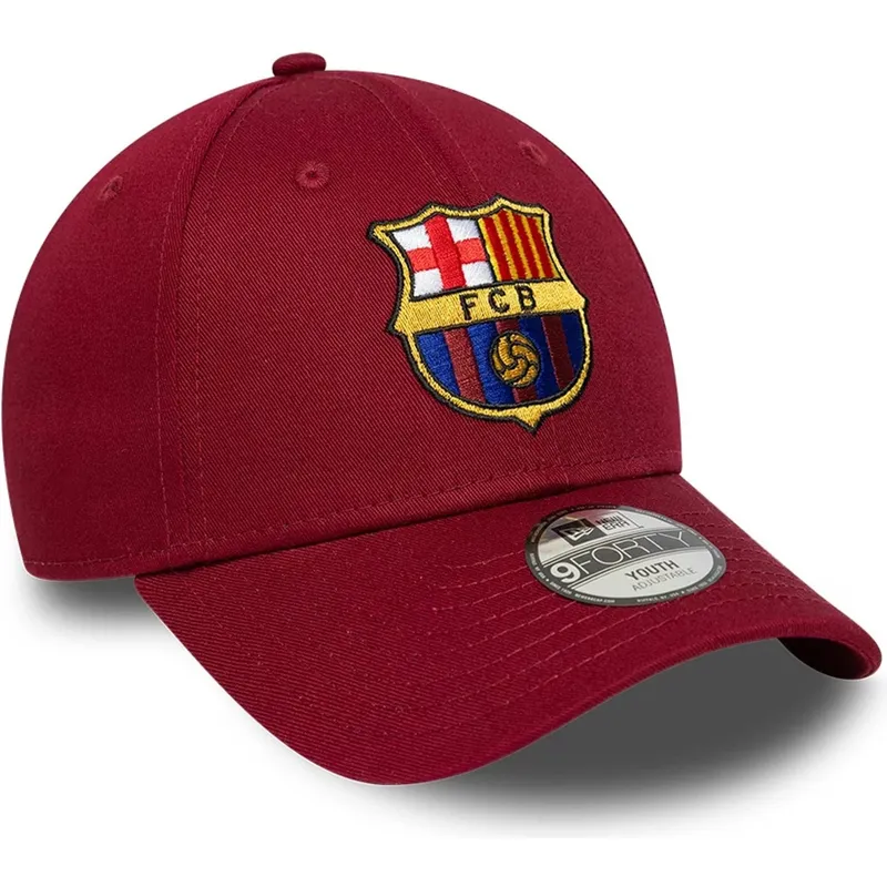 cap-zaobljena-red-snapback-za-djecu-9forty-ajustable-fc-barcelona-laliga-new-era