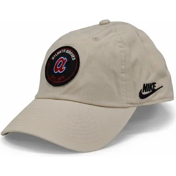 Cap zaobljena beige adjustable strap Club Unstructured Organic Cotton Atlanta Braves MLB Nike