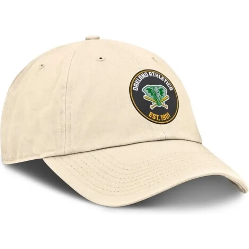 cap-zaobljena-beige-adjustable-strap-club-unstructured-organic-cotton-oakland-athletics-mlb-nike cap-zaobljena-beige-adjustable-strap-club-unstructured-organic-cotton-oakland-athletics-mlb-nike