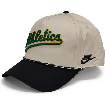 Kapa zaobljena bež snapback Rise Structured Oakland Athletics MLB Nike
