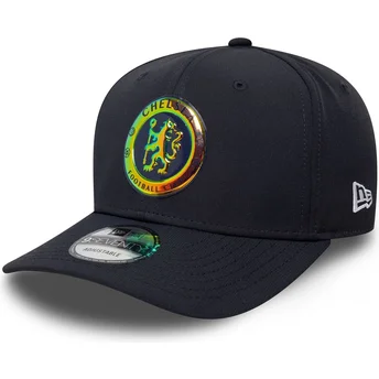 New Era Curved Brim 9SEVENTY Stretch Snap Iridiscent Chelsea Football Club Premier League Navy Blue Snapback Cap