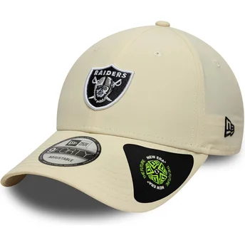 Kape zaobljena bež podesiva traka 9FORTY Recycled Midi Las Vegas Raiders NFL New Era