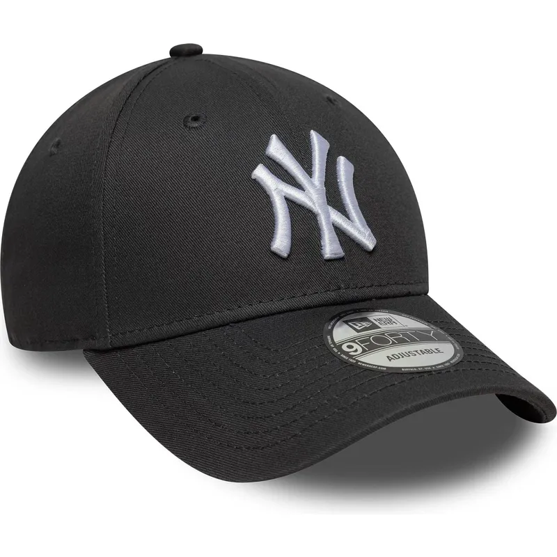 cap-zaobljena-gray-adjustable-strap-9forty-league-essential-new-york-yankees-mlb-new-era