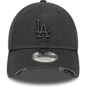 new-era-curved-brim-grey-logo-9forty-wash-distress-los-angeles-dodgers-mlb-grey-adjustable-cap