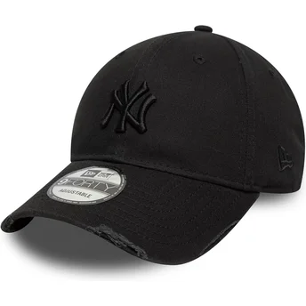 Kape zaobljena crna podesiva traka 9FORTY Wash Distress New York Yankees MLB New Era