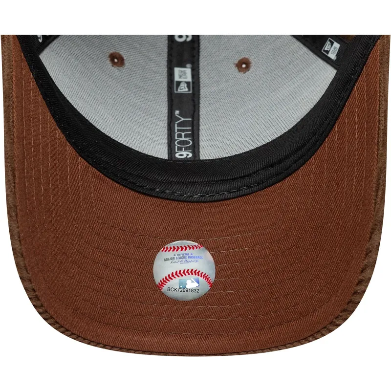 new-era-curved-brim-brown-logo-9forty-m-crown-cord-los-angeles-dodgers-mlb-brown-adjustable-cap