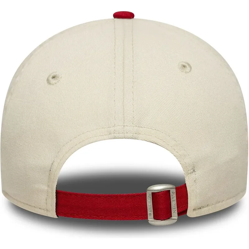 new-era-curved-brim-9twenty-mini-washed-new-york-yankees-mlb-beige-and-red-adjustable-cap