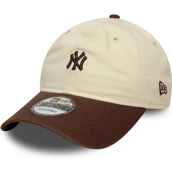 Kapa zaobljena bež podesiv 9TWENTY Mini Washed New York Yankees MLB New Era