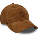 new-era-curved-brim-brown-logo-9twenty-suede-new-york-yankees-mlb-brown-adjustable-cap