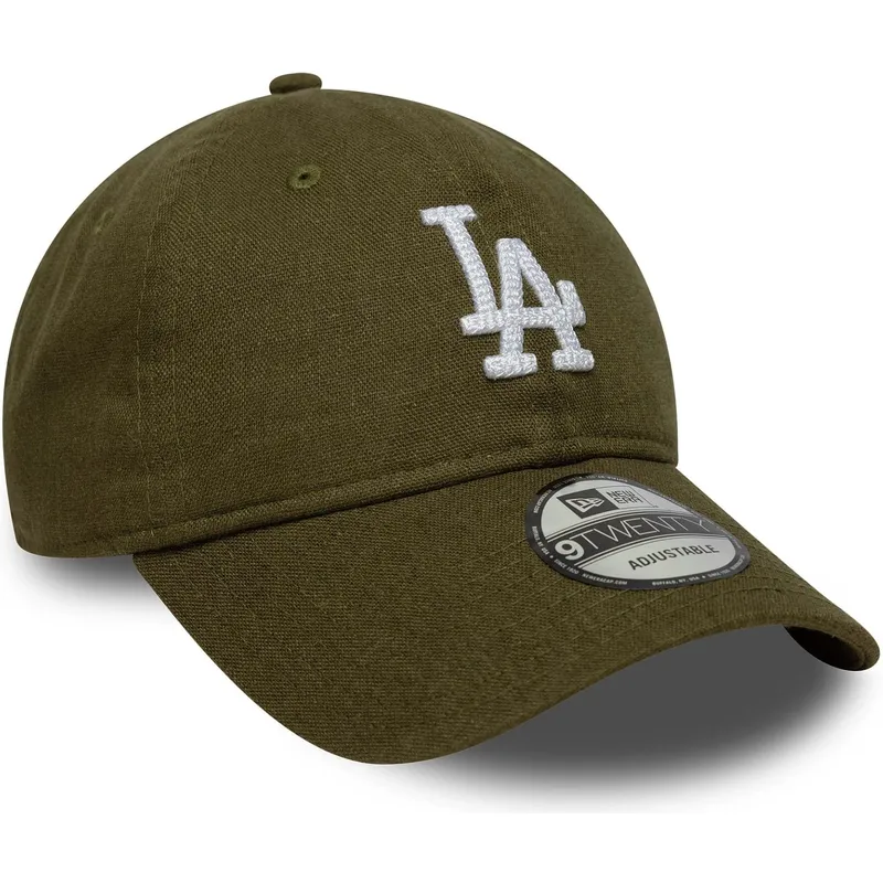 new-era-curved-brim-9twenty-linen-los-angeles-dodgers-mlb-green-adjustable-cap