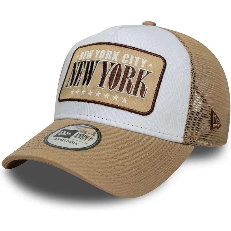 kapa-zaobljena-smeda-snapback-a-frame-location-new-york-ciudades-y-playas-new-era