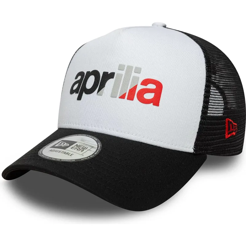 new-era-a-frame-wordmark-aprilia-piaggio-white-and-black-trucker-hat