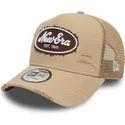 kapa-zaobljena-smeda-snapback-a-frame-oval-canvas-distress-new-era