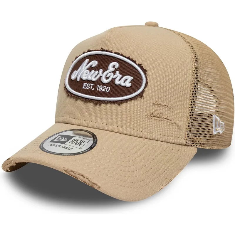 kapa-zaobljena-smeda-snapback-a-frame-oval-canvas-distress-new-era