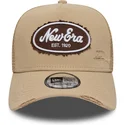 kapa-zaobljena-smeda-snapback-a-frame-oval-canvas-distress-new-era