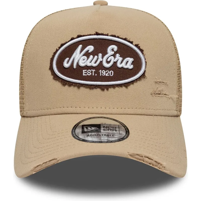 kapa-zaobljena-smeda-snapback-a-frame-oval-canvas-distress-new-era