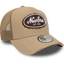 kapa-zaobljena-smeda-snapback-a-frame-oval-canvas-distress-new-era