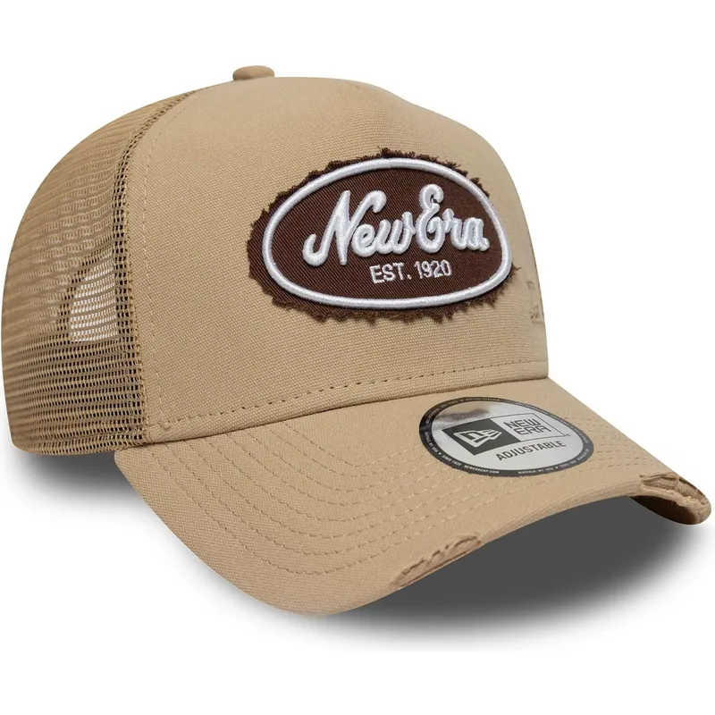 kapa-zaobljena-smeda-snapback-a-frame-oval-canvas-distress-new-era
