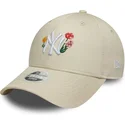 cap-zaobljena-beige-adjustable-strap-9forty-floral-icon-new-york-yankees-mlb-new-era