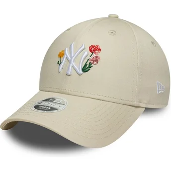 Cap zaobljena beige adjustable strap 9FORTY Floral Icon New York Yankees MLB New Era