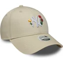 cap-zaobljena-beige-adjustable-strap-9forty-floral-icon-new-york-yankees-mlb-new-era