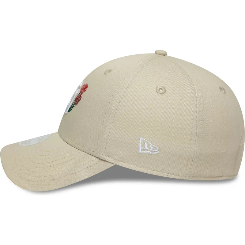 cap-zaobljena-beige-adjustable-strap-9forty-floral-icon-new-york-yankees-mlb-new-era