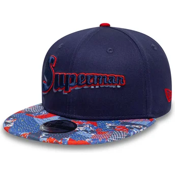Cap ravna navy blue snapback za djecu 9FIFTY Superman DC Comics New Era