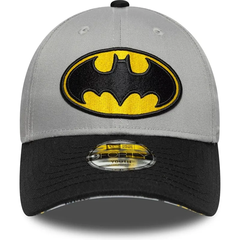 new-era-curved-brim-youth-9forty-dc-comics-batman-grey-and-black-adjustable-cap