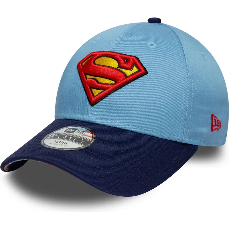 cap-zaobljena-blue-adjustable-strap-za-djecu-9forty-superman-dc-comics-new-era