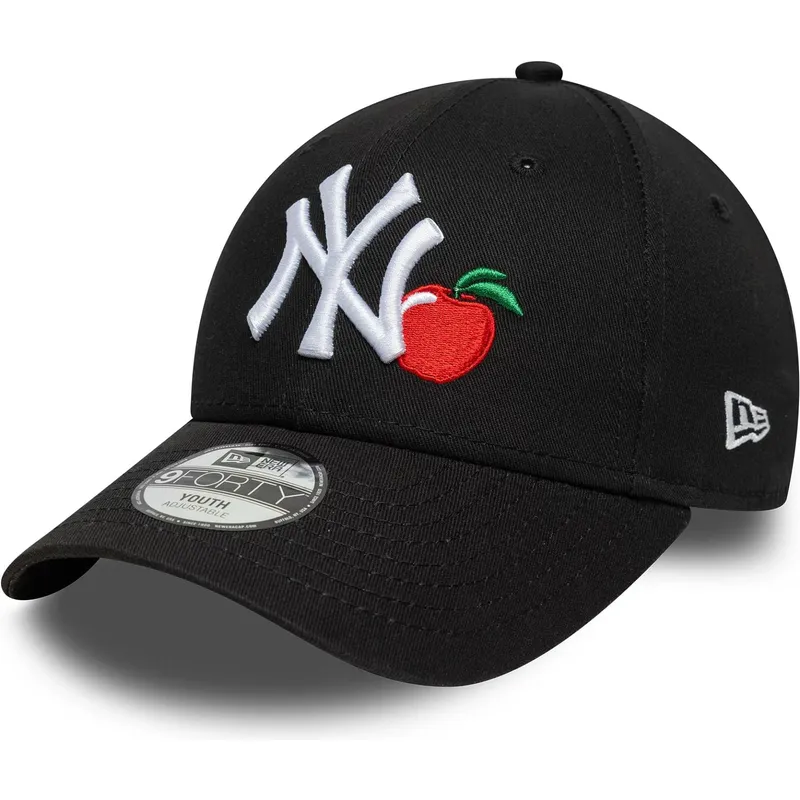 new-era-curved-brim-youth-9forty-fruit-icon-new-york-yankees-mlb-black-adjustable-cap