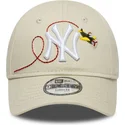 new-era-curved-brim-toddler-9forty-plane-icon-new-york-yankees-mlb-beige-adjustable-cap