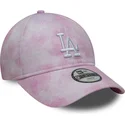 cap-zaobljena-pink-adjustable-strap-za-djecu-9twenty-tie-dye-los-angeles-dodgers-mlb-new-era