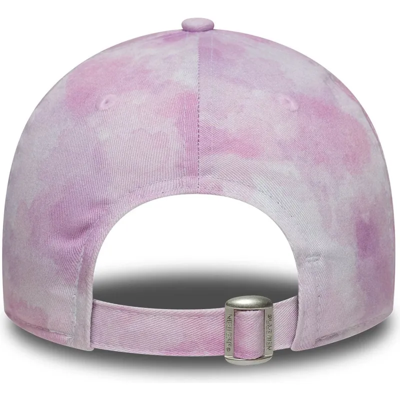 cap-zaobljena-pink-adjustable-strap-za-djecu-9twenty-tie-dye-los-angeles-dodgers-mlb-new-era